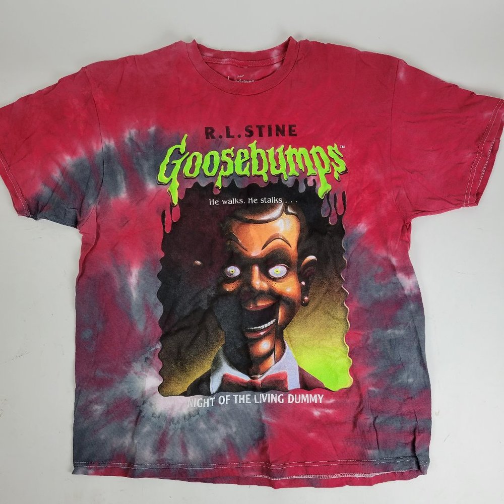 R.L. Stine’s Goosebumps Unisex Size L Tie Dye Red Night of the Living Dummy